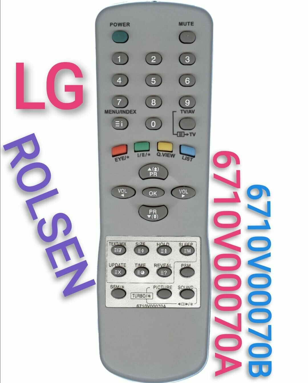 Пульт 6710V00070а для LG/Эл-джи И ROLSEN телевизорa/6710V00070B