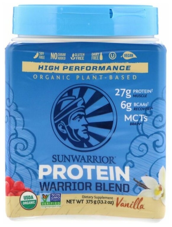 Протеин Sun Warrior Warrior Blend, 375 гр., ваниль