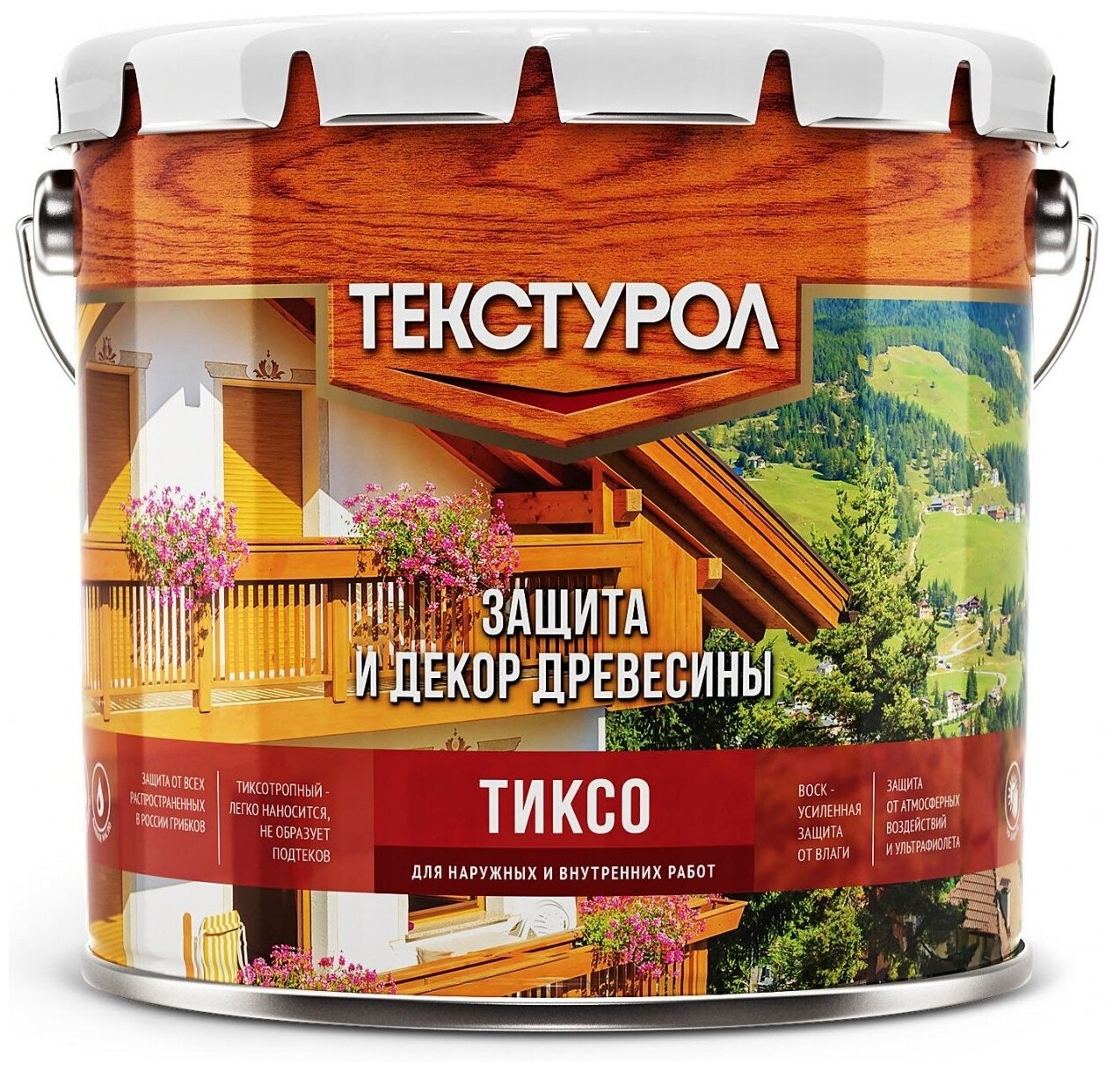 Средство деревозащитное Текстурол Тиксо 3 л, тик - фотография № 1