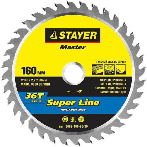Пильный диск STAYER Super Line 3682-160-20-36 160х20 мм