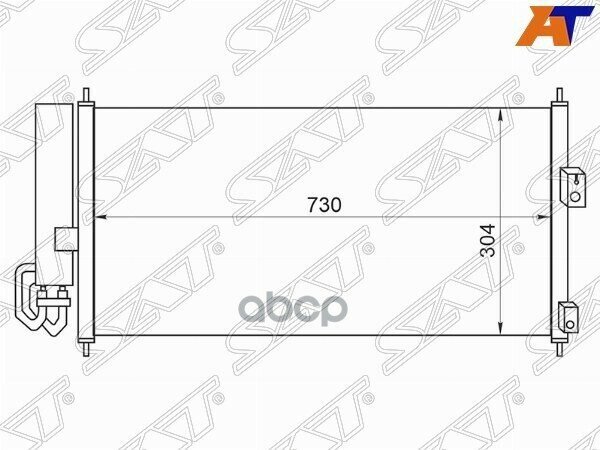 Радиатор Кондиционера Nissan Almera 00-06 / Primera 01-08 / Bluebird Sylphy 00-05 Sat арт. ST-DT39-394-0