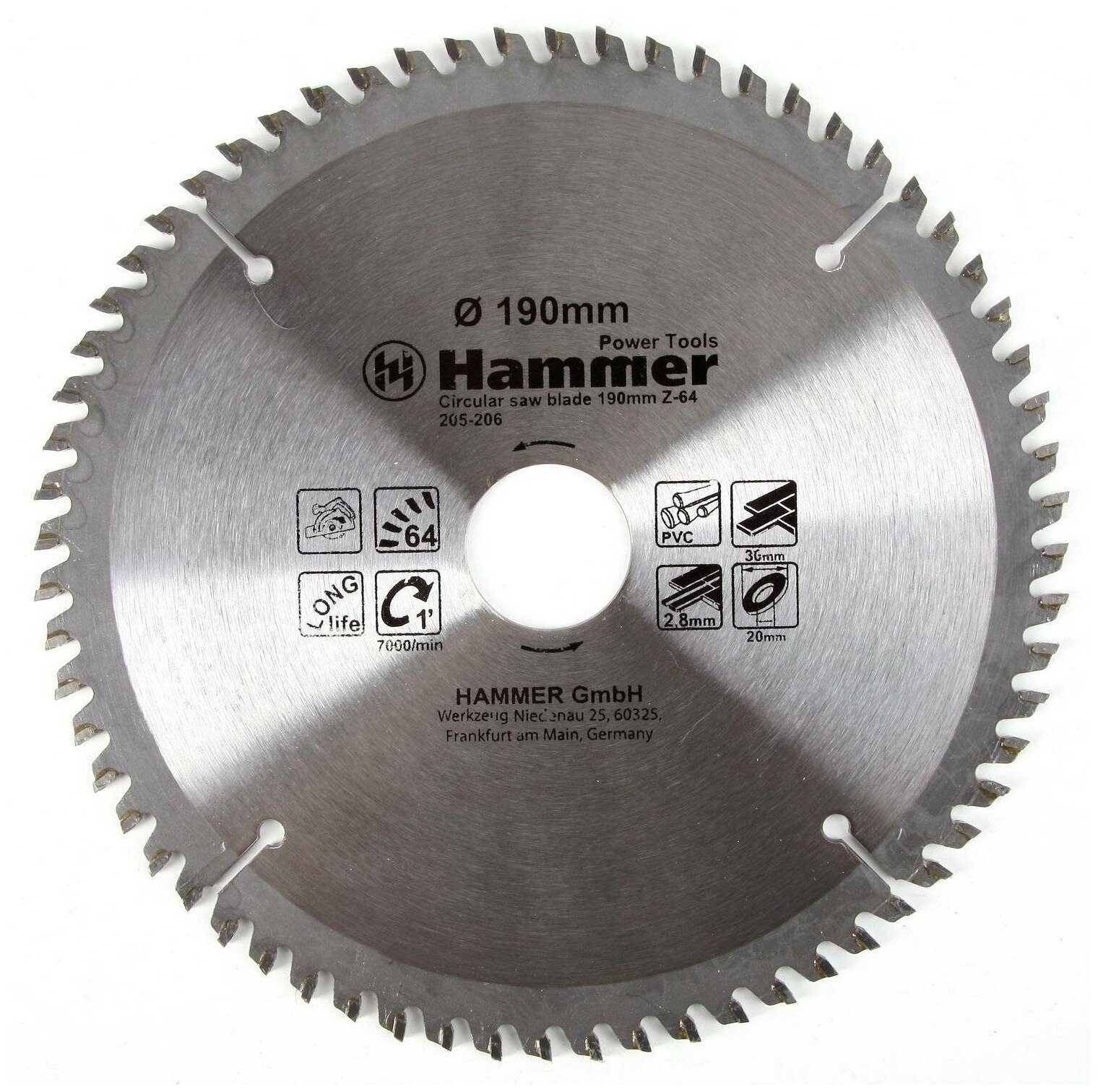 Пильный диск Hammer Flex 205-206 CSB PL 190х30 мм - фотография № 1