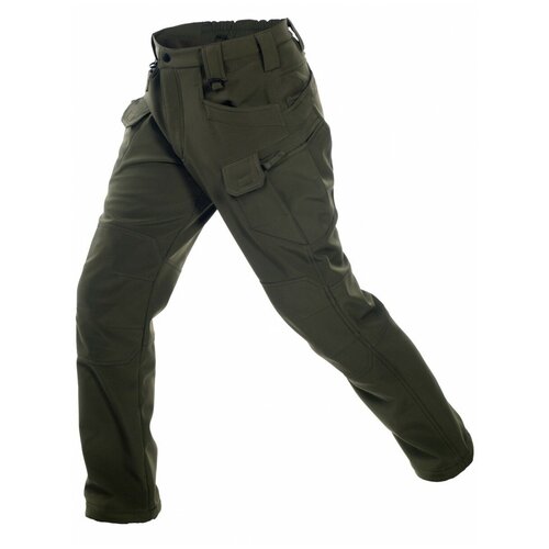 фото Брюки тактические мужские софтшелл gongtex assault softshell pants, осень-зима, цвет олива (olive)-m