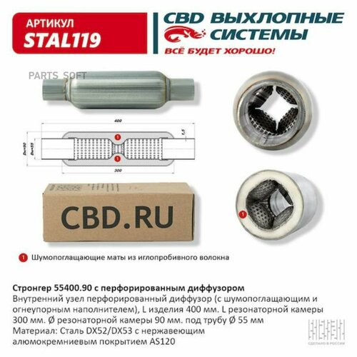 Стронгер 55400.90 с перфорированным диффузором. CBD. STAL119 STAL119