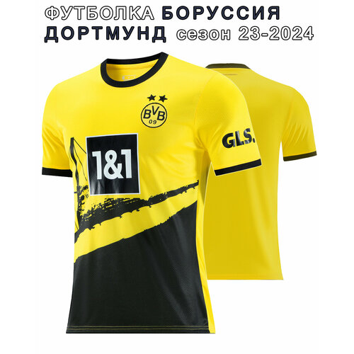 Футбольная футболка , размер 2XL, белый, желтый
