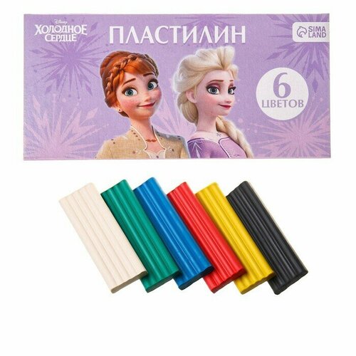 Пластилин 6 цветов 90 г, лед 1 шт.