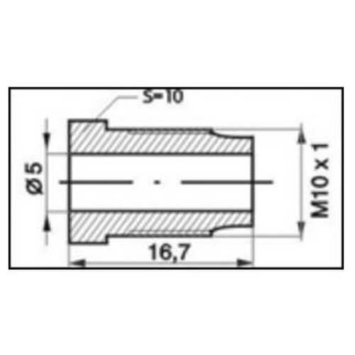 Штуцер M10X1.0, L=16.7MM, S=10, D=5MM (Производитель: Wp Z-105)