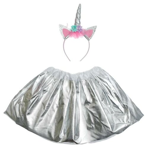 фото Карнавальный набор страна карнавалия "единорог", 2 предмета, 4-6 лет, цвет серебро (3784925)
