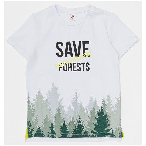 фото Футболка button blue, размер 152, белый