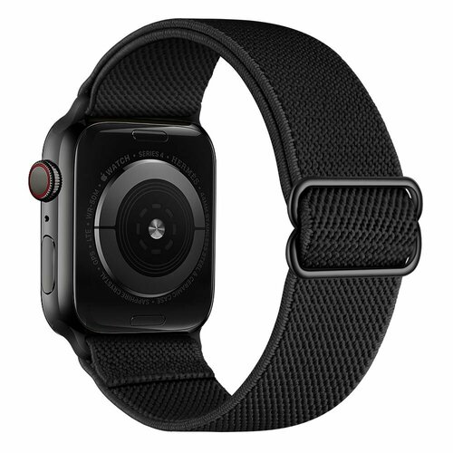 смарт часы apple watch series 9 45мм m l розовые Нейлоновый эластичный ремешок для Apple Watch 42, 44, 45, 49 мм - черный