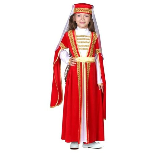 фото Карнавальный костюм для лезгинки, для девочки: головной убор, платье, р-р 34, рост 134-140 см, цвет . страна карнавалия