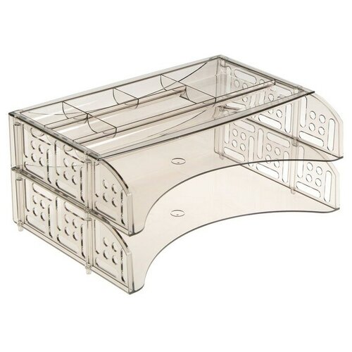 фото Набор филд из 2-х горизонтальных лотков и органайзера, тонированный серый лт694 4243831 стамм