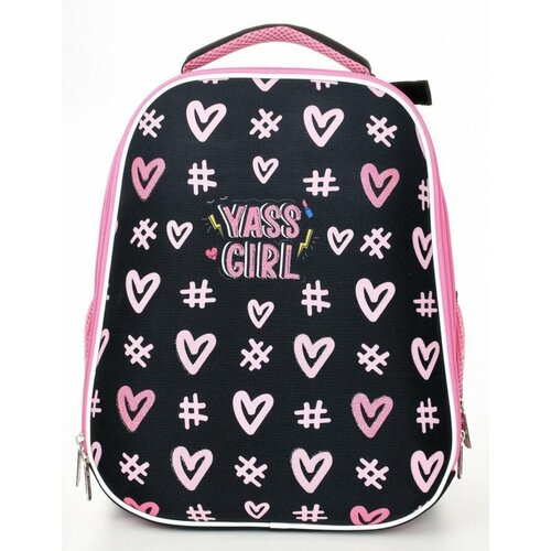 Рюкзак schoolформат Yes Girl, модель Ergonomic+, жесткий каркас, двухсекционный, 38х30х18см, 19,8л, для девочек