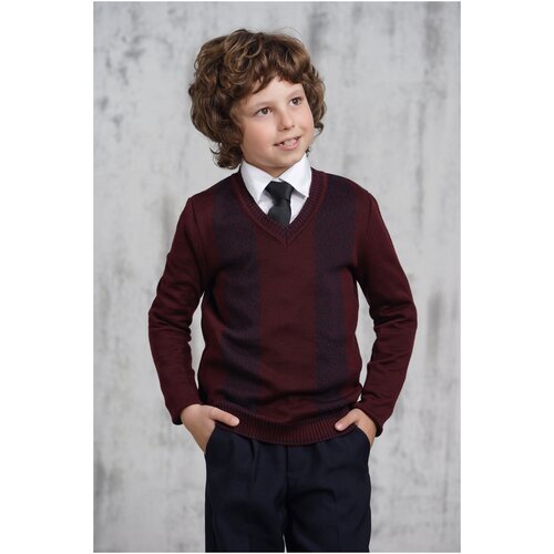 фото Пуловер vay размер 122, бордовый