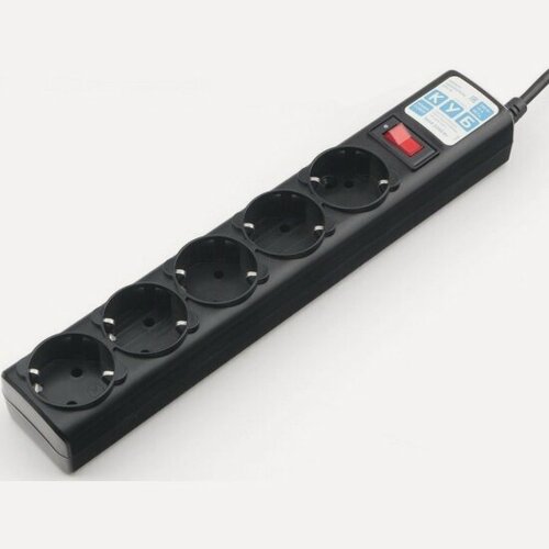 Изображение товара Фильтр-удлинитель Power Cube 1,9 м 5 розеток (черный графит) 10А/2,2кВт