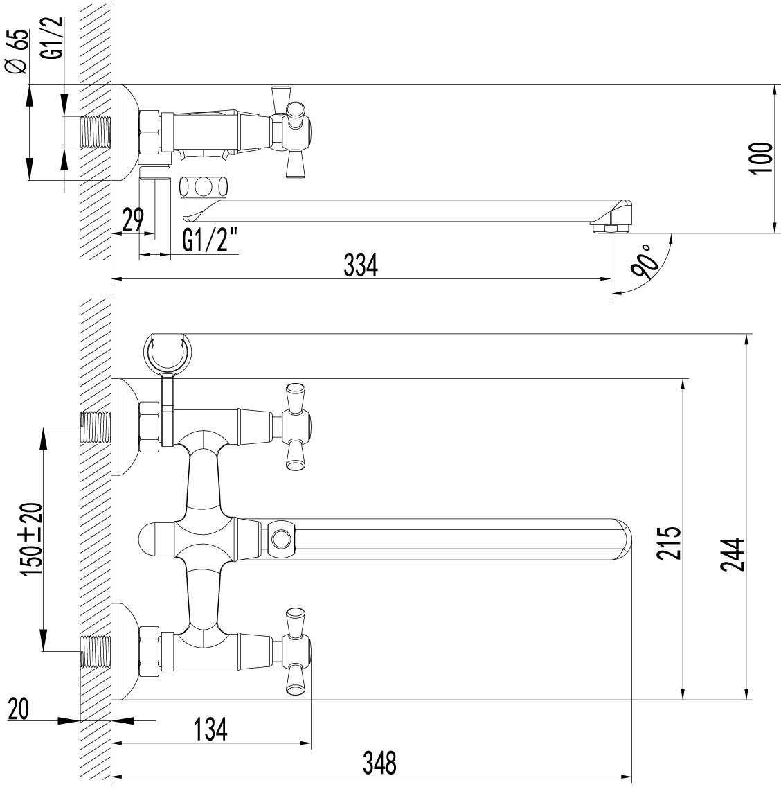 Смеситель Lemark Contour LM7451C универсальный