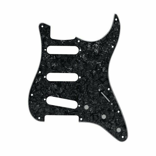 Панель/пикгард для электрогитары. Pickguard Stratocaster SSS черный перламутр transparent red pvc 11 holes sss prewired pickguard set pickup knobs