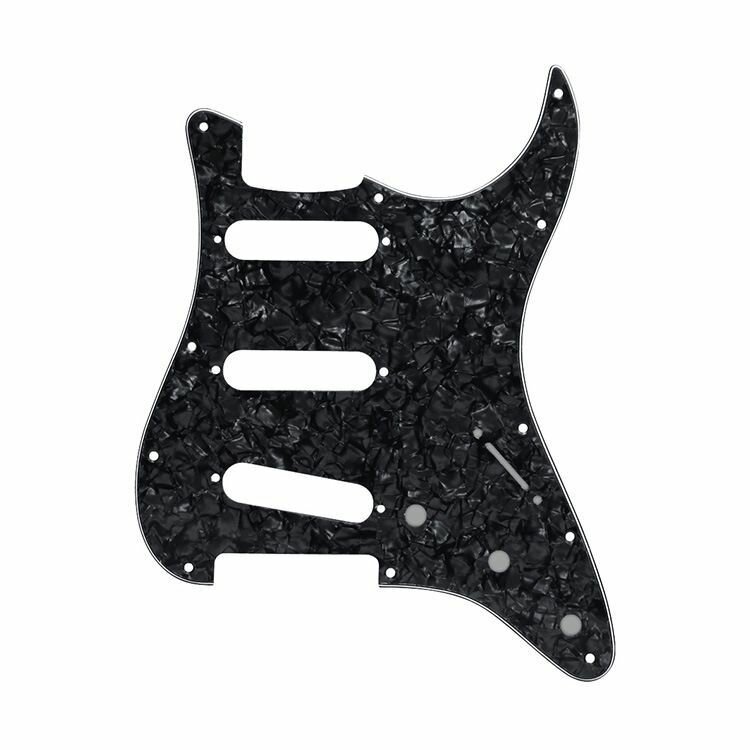 Панель/пикгард для электрогитары. Pickguard Stratocaster SSS черный перламутр