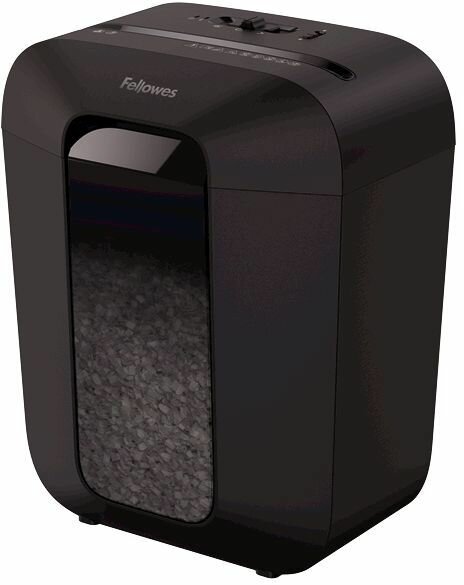 Шредер Fellowes® Powershred® LX41, DIN P-4, 4х12мм, 8 лст, 17 лтр, уничт: скрепки, скобы, карты.