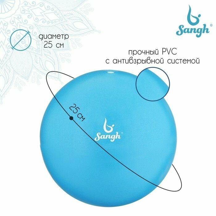Мяч для йоги, d=25 см, 100 г, цвет синий
