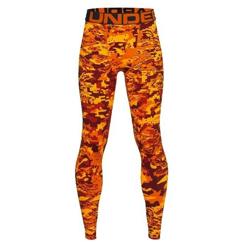 фото Леггинсы under armour coldgear armour printed leggings, размер yxl, orange-850