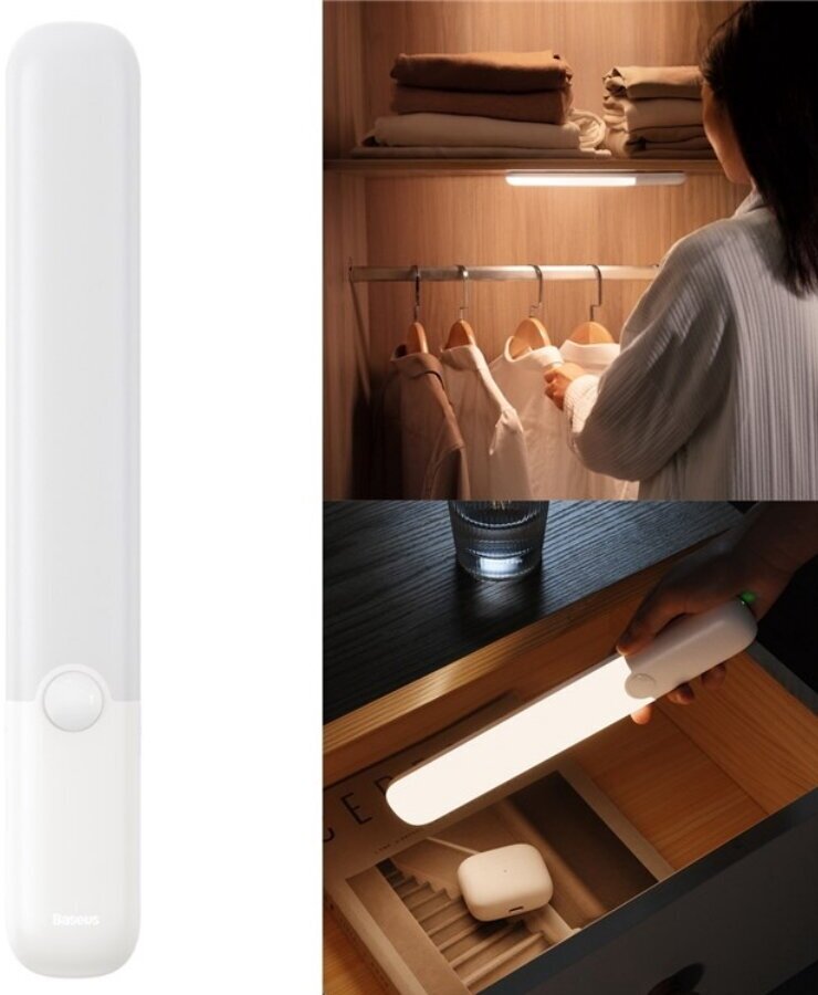 Светодиодный ночник Baseus Sunshine Series PIR Motion Sensor Semiarc Wardrobe Light (Natural Light) White (DGYG000002)