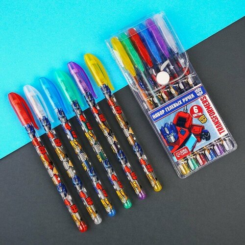 Hasbro Набор гелевых ручек с блёстками, 6 цветов, Трансформеры