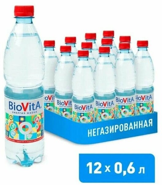 BIOVITA биовита Питьевая минеральная вода 3+ (негаз) 12х0,6л - фотография № 2