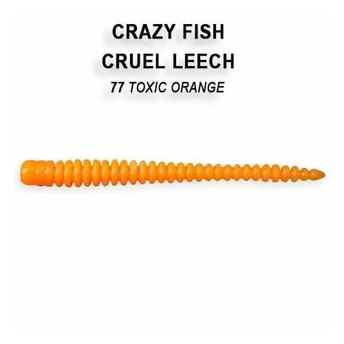 Силиконовая приманка мягкая съедобная Crazy Fish Cruel Leech 2.2 55 мм 8-55-77-6 8 шт. приманка crazy fish cruel leech 5 1 41 130 37 6 силиконовые приманки crazy fish