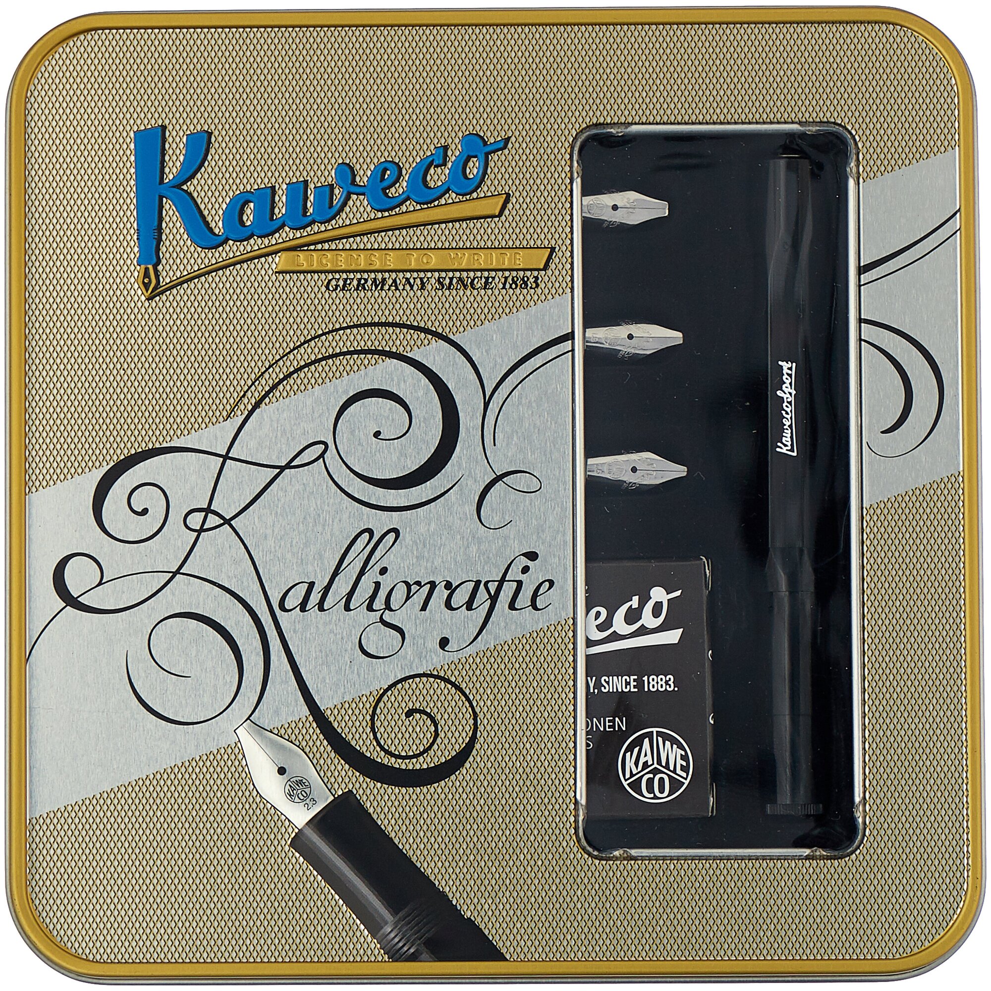 Набор для каллиграфии Kaweco Calligraphy Black: перьевая ручка, набор перьев, картриджи (10000229)