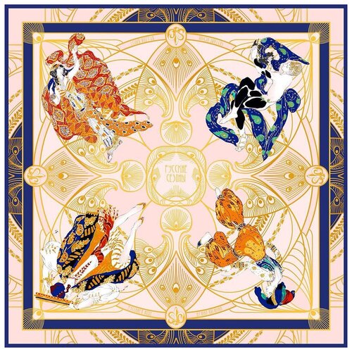 фото Платок русские в моде русские сезоны. леон бакст 90х90 100%шелк русские в моде by nina ruchkina