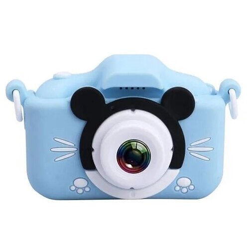Детский фотоаппарат синий Мышка Детский цифровой фoтoаппарат/sd карта/для мальчиков и девочек