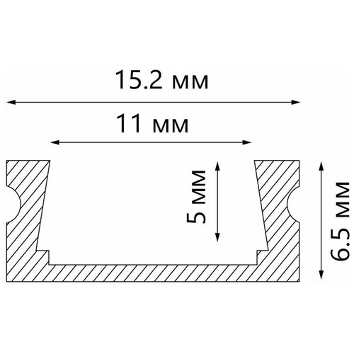 Профиль встраиваемый Feron 10267 алюминиевый профиль накладной 1612 1 м матовый рассеиватель 2 заглушки 2 крепежа tdm