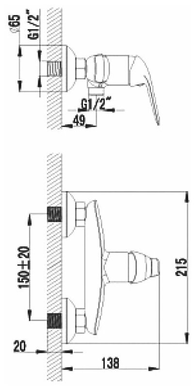 Смеситель Lemark Plus Advance LM1203C для душа