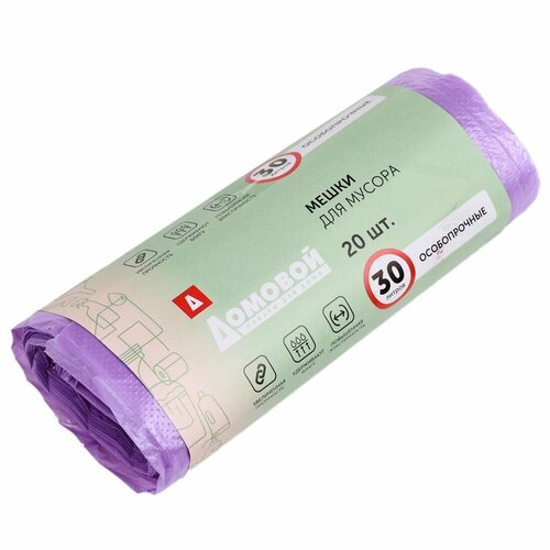 Мешки для мусора СТМ сиреневые особопрочные 30л 20шт 363₽