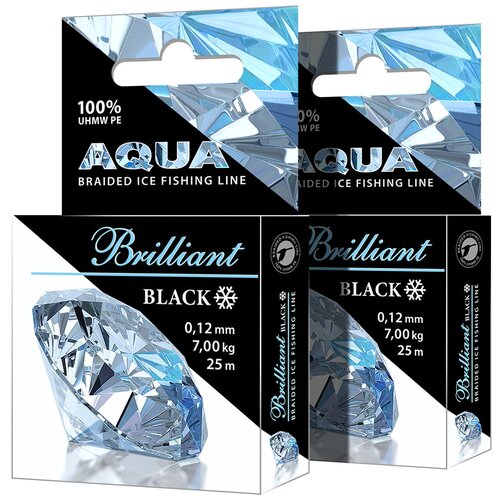 фото Плетеный шнур black brilliant зимний 0,12mm 25m, набор 2шт aqua
