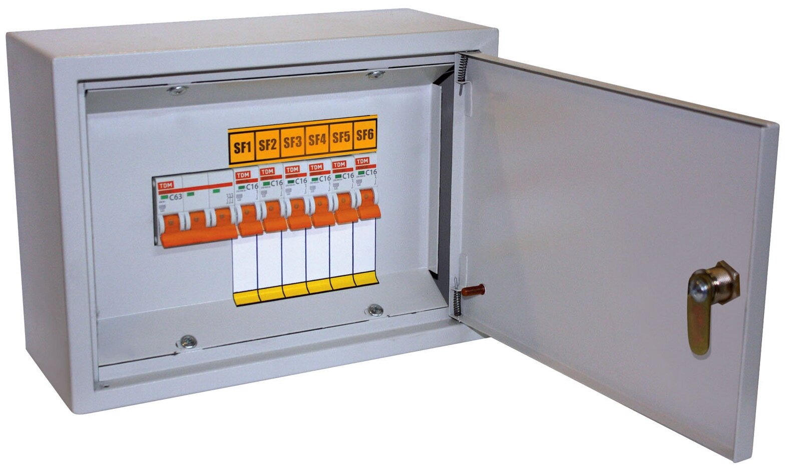 Щит распределительный TDM ELECTRIC ОЩВ-6 (63А/16А) навесной, металл, - фотография № 1