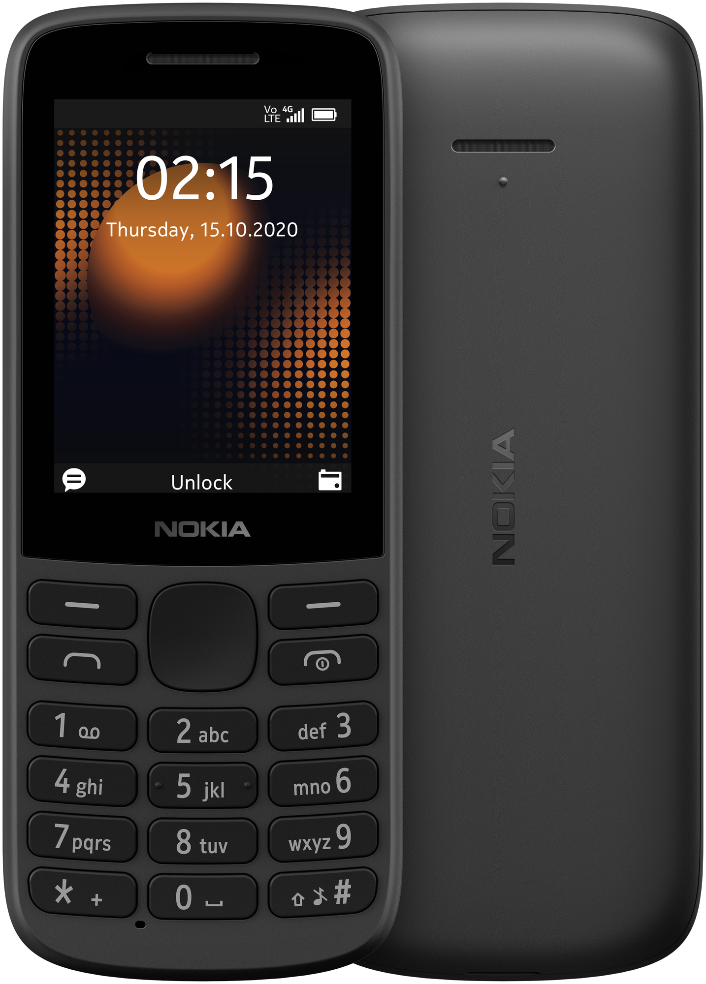 Телефон Nokia 215 4G Dual Sim Global, Dual nano SIM, черный