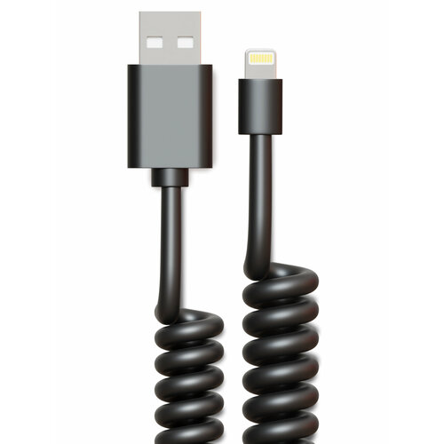 Дата-кабель USB - 8 pin, 2.4A, 2м, витой, черный, Miuko