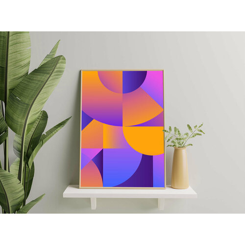 Постер A3 «Neon Future» для интерьера / Интерьерный плакат на стену. Абстракция. Без рамы. Размер: 29 x 42 см