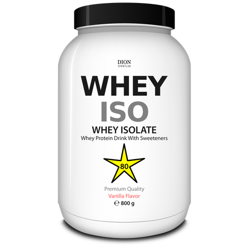 Сывороточный изолят Dion Sportlab, WHEY ISO, Ваниль, порошок 800 г сывороточный изолят dion sportlab whey iso ваниль порошок 800 г