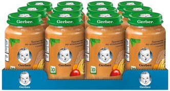 Пюре Gerber Лакомство по-итальянски, с 10 месяцев, 200 г, 12 шт.