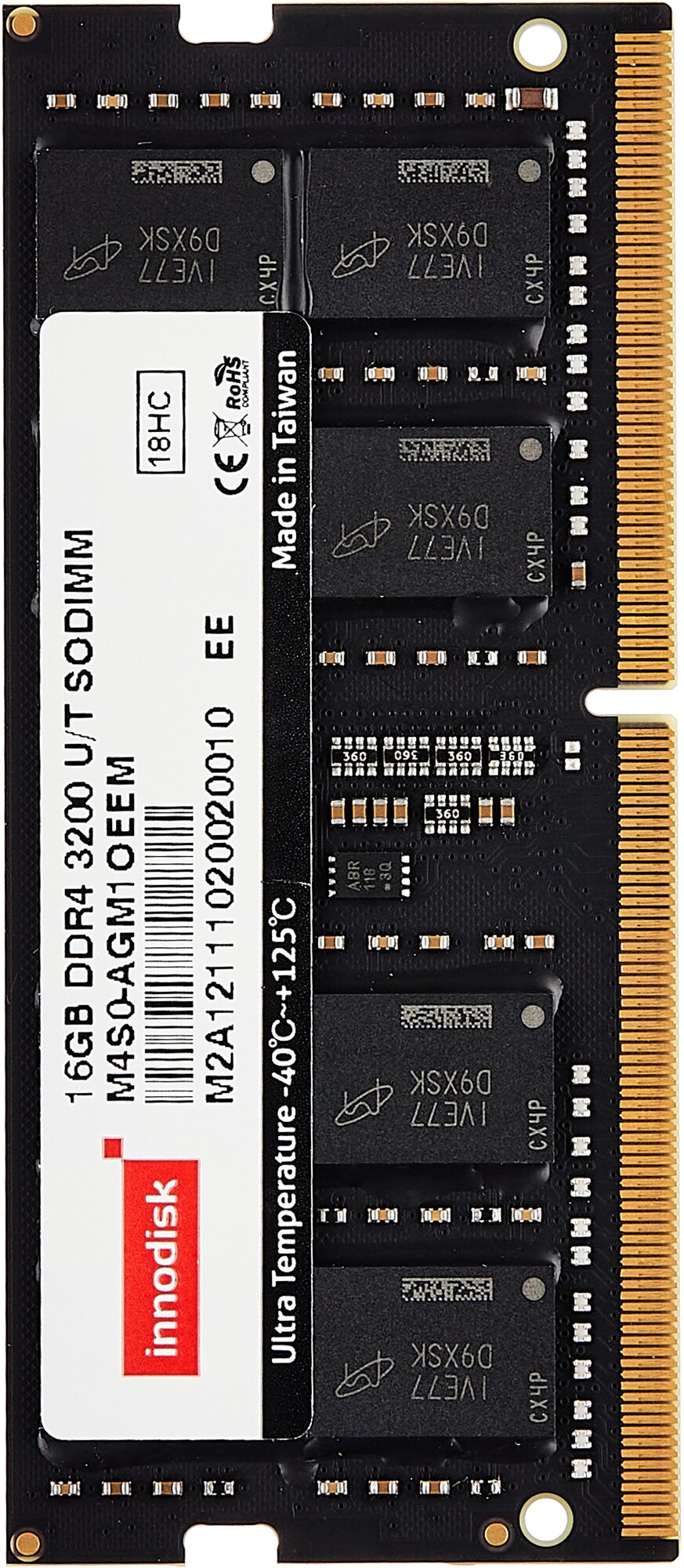 Оперативная память InnoDisk 16 ГБ DDR4 3200 МГц SODIMM M4S0-AGM1OEEM