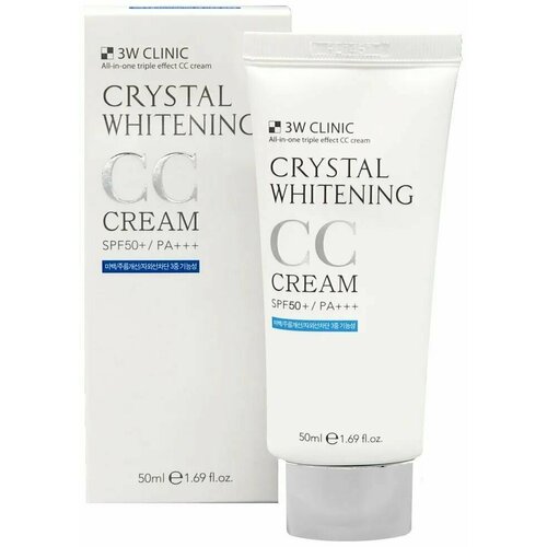 СС крем для лица 3W CLINIC CRYSTAL WHIGHTENING CC CREAM 50г