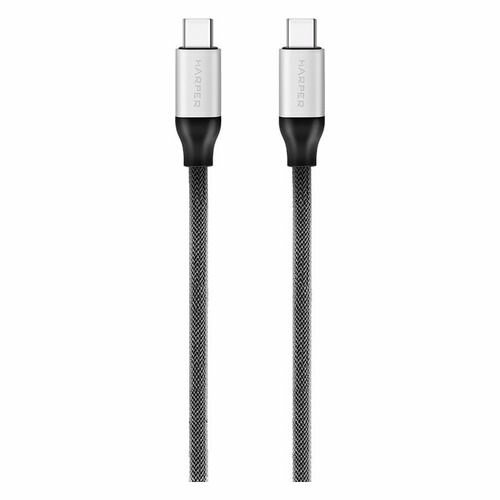 Кабель HARPER , USB Type-C (m), USB Type-C (m), 1м, черный - фото №2