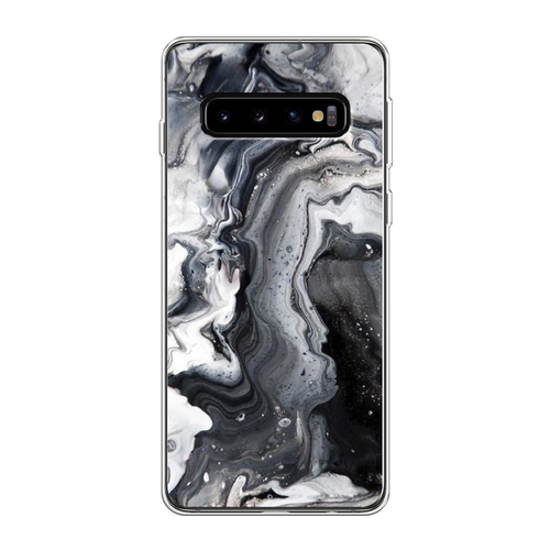 Силиконовый чехол на Samsung Galaxy S10 / Самсунг Галакси S10 Бело-черные сложные полосы силиконовый чехол на samsung galaxy a04 самсунг галакси a04 бело черные сложные полосы