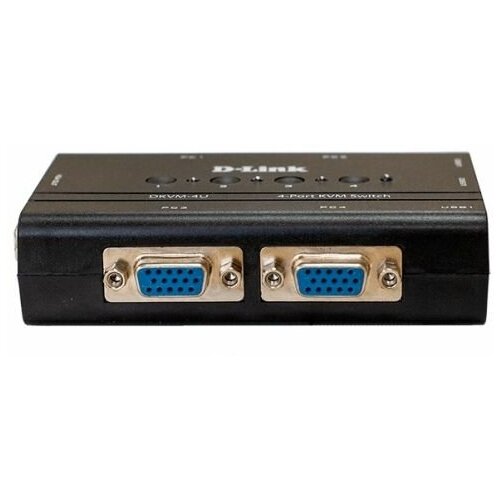 Переключатель KVM D-link DKVM-4U на 4 компьютера (2 кабеля в комплекте) USB, rev/C2A kvm переключатель d link kvm 450 c1a