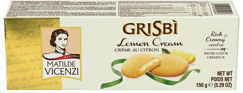 Печенье GRISBI (Гризби) "Lemon cream", с начинкой из лимонного крема, 150 г, 13828 - фотография № 5