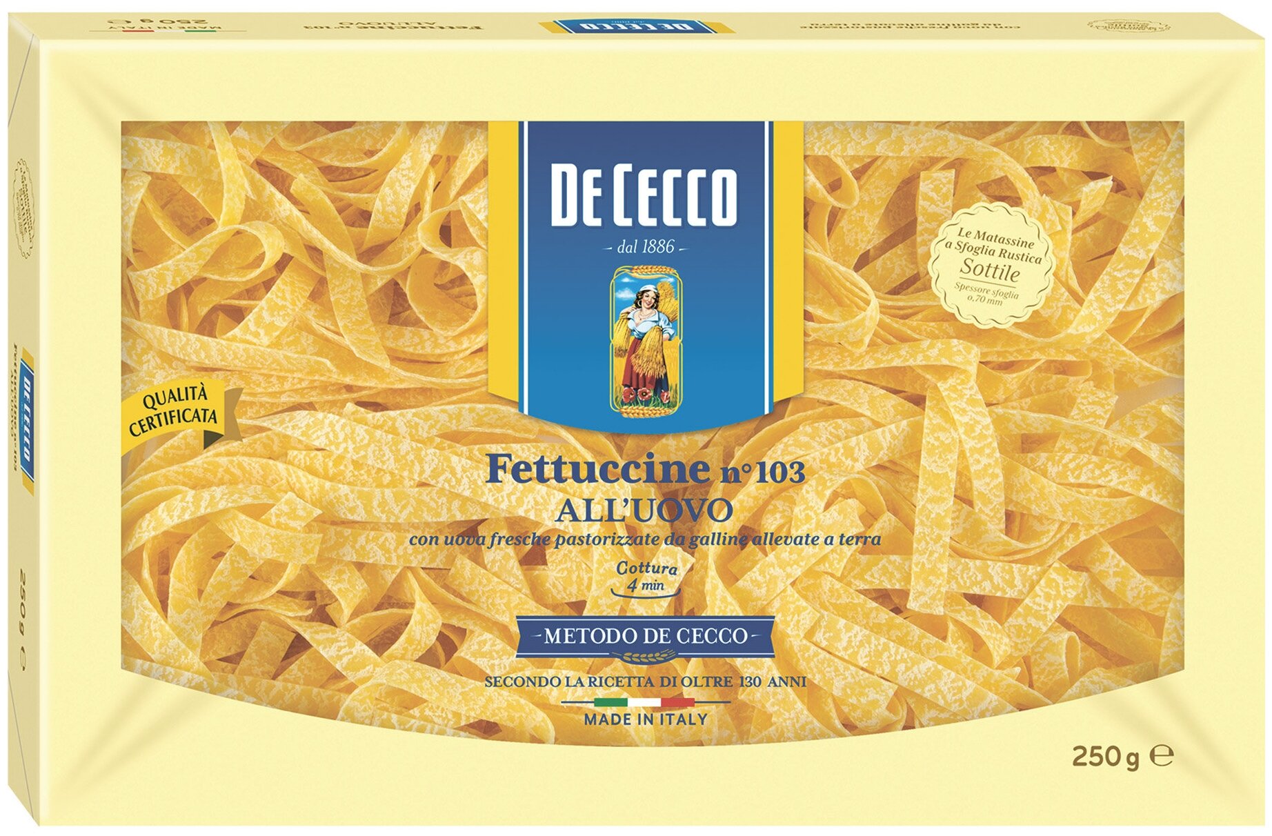 Макароны De Cecco Fettuccine alluovo n.103 250г - фото №2