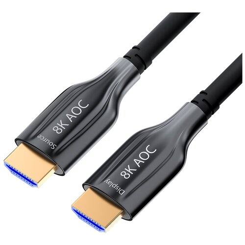 Кабель GCR HDMI-HDMI (GCR-AOC1), 50 м, 1 шт., черный кабель gcr hdmi hdmi 1 м 1 шт черный